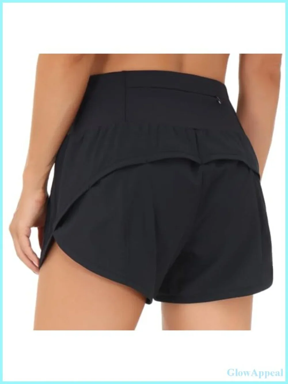 High Waisted Running Shorts Quick Dry Workout Shorts with Zipper Pockets